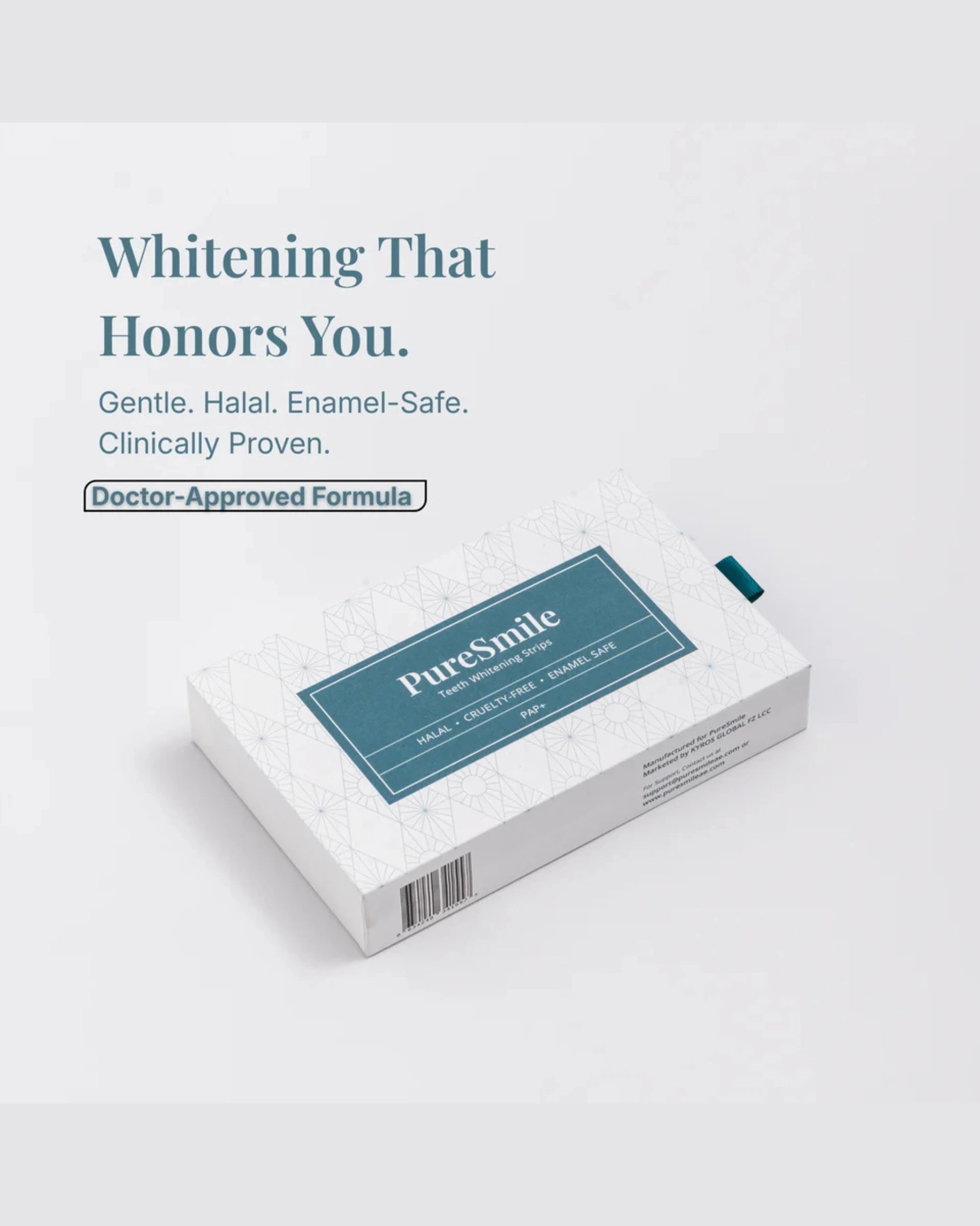 PureSmile PAP+ Halal teeth whitening strips UAE, gentle enamel-safe doctor approved formula